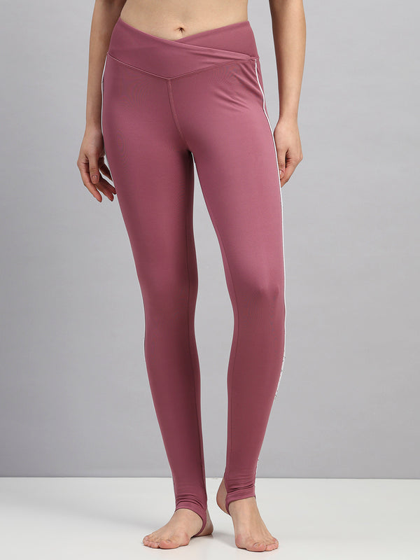 Crosswaist heel strap Tights - S / Dusty Rose