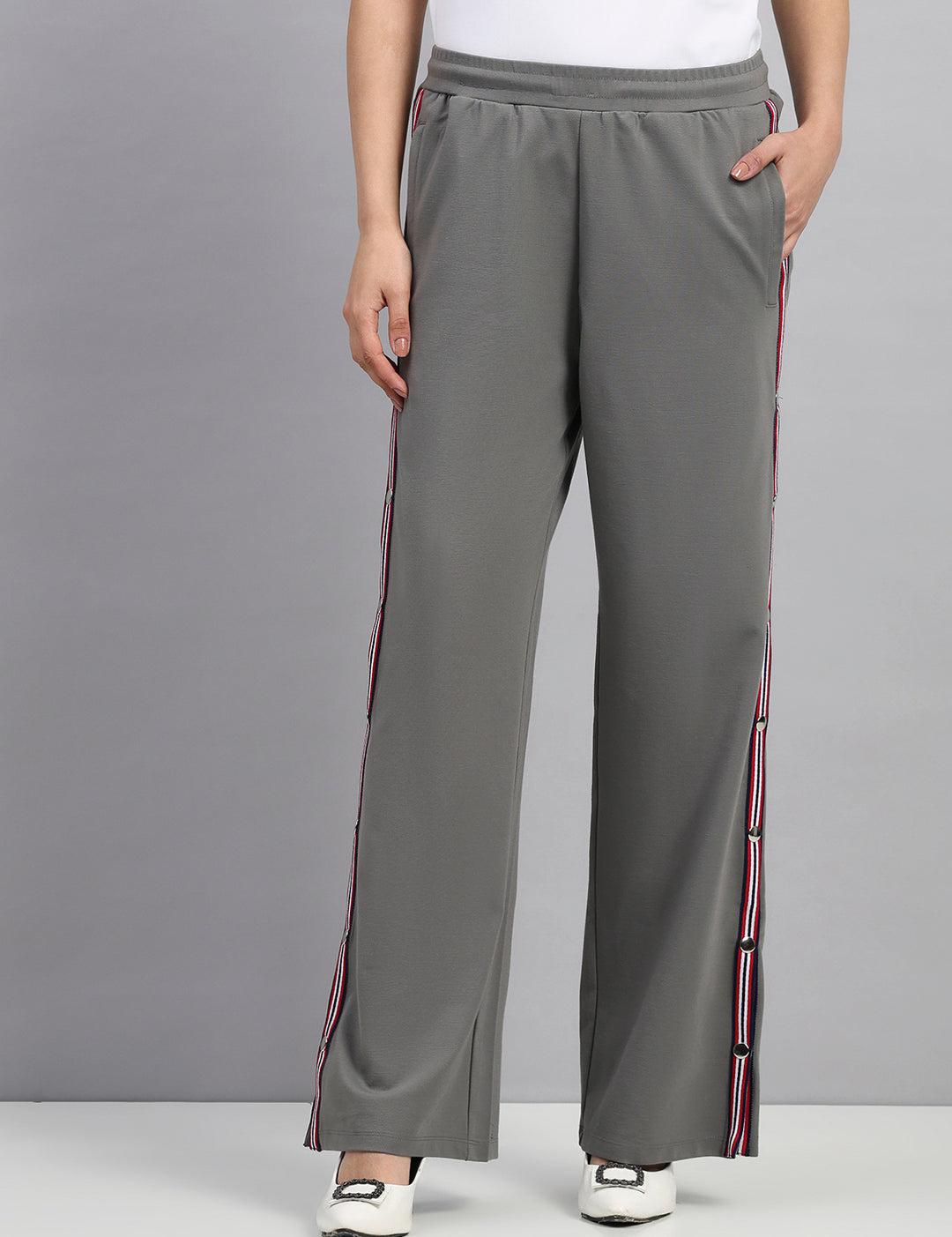 Statement Snap-Button Wide Pant