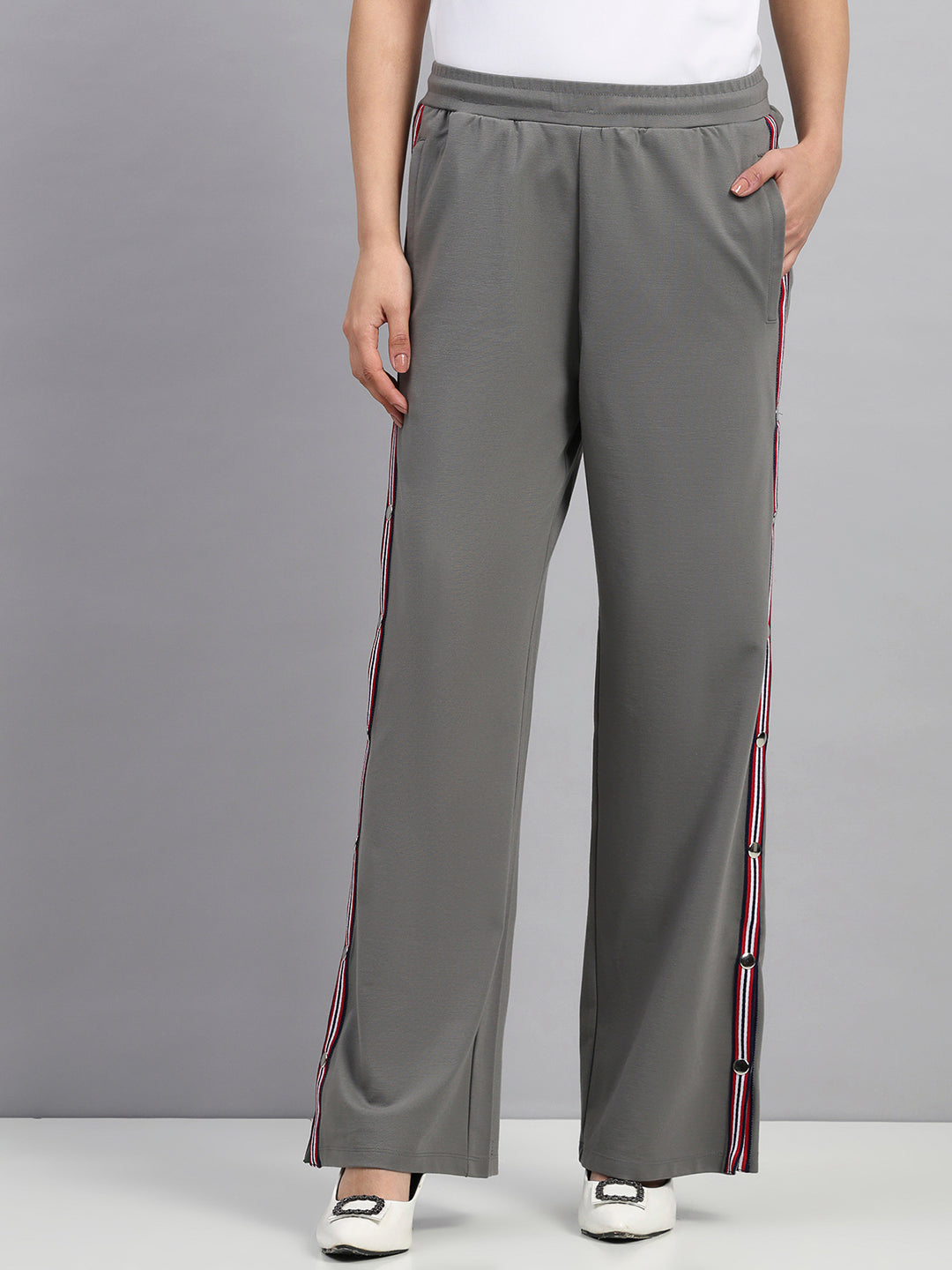 Statement Snap-Button Wide Pant