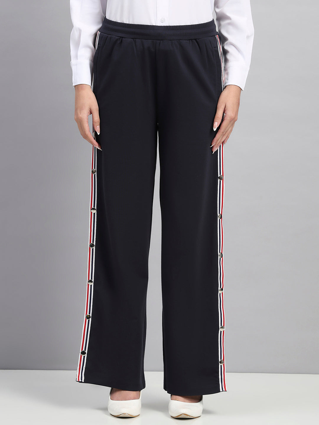 Statement Snap-Button Wide Pant
