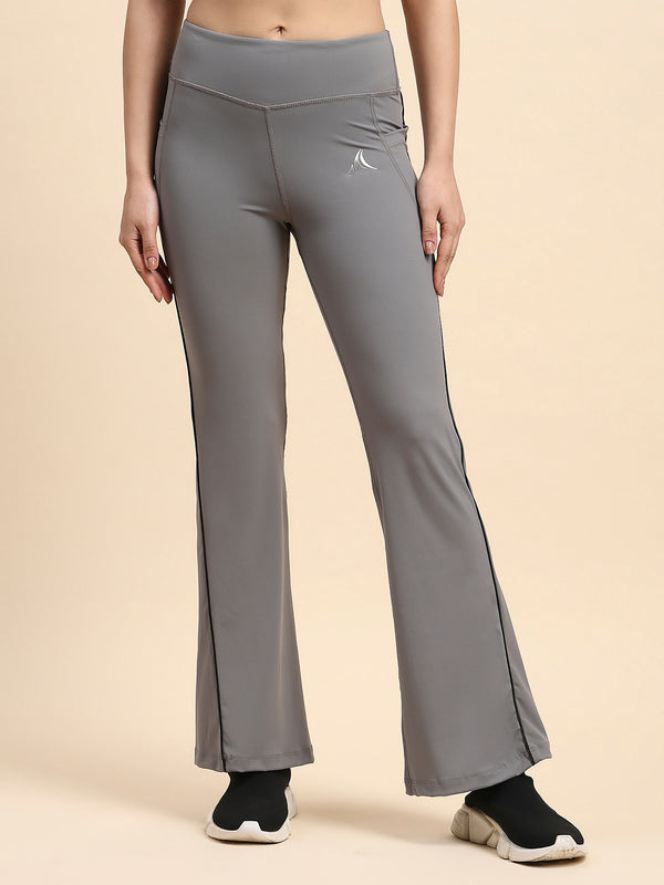 Nylon High-Rise Flare Pants