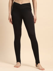 Crosswaist heel strap Tights