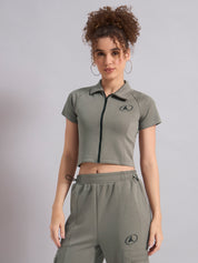 CityHop Crop Fitted Polo