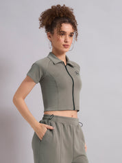 CityHop Crop Fitted Polo