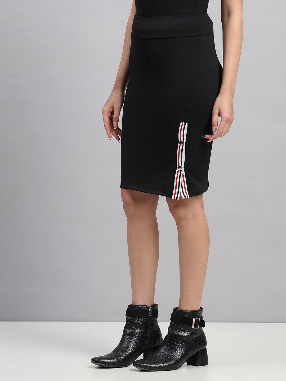 Pencil Skirt with Front Snap Slit