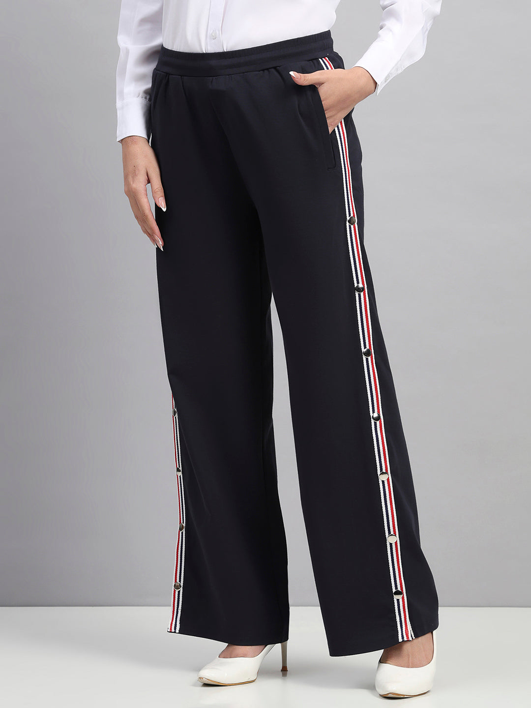 Statement Snap-Button Wide Pant