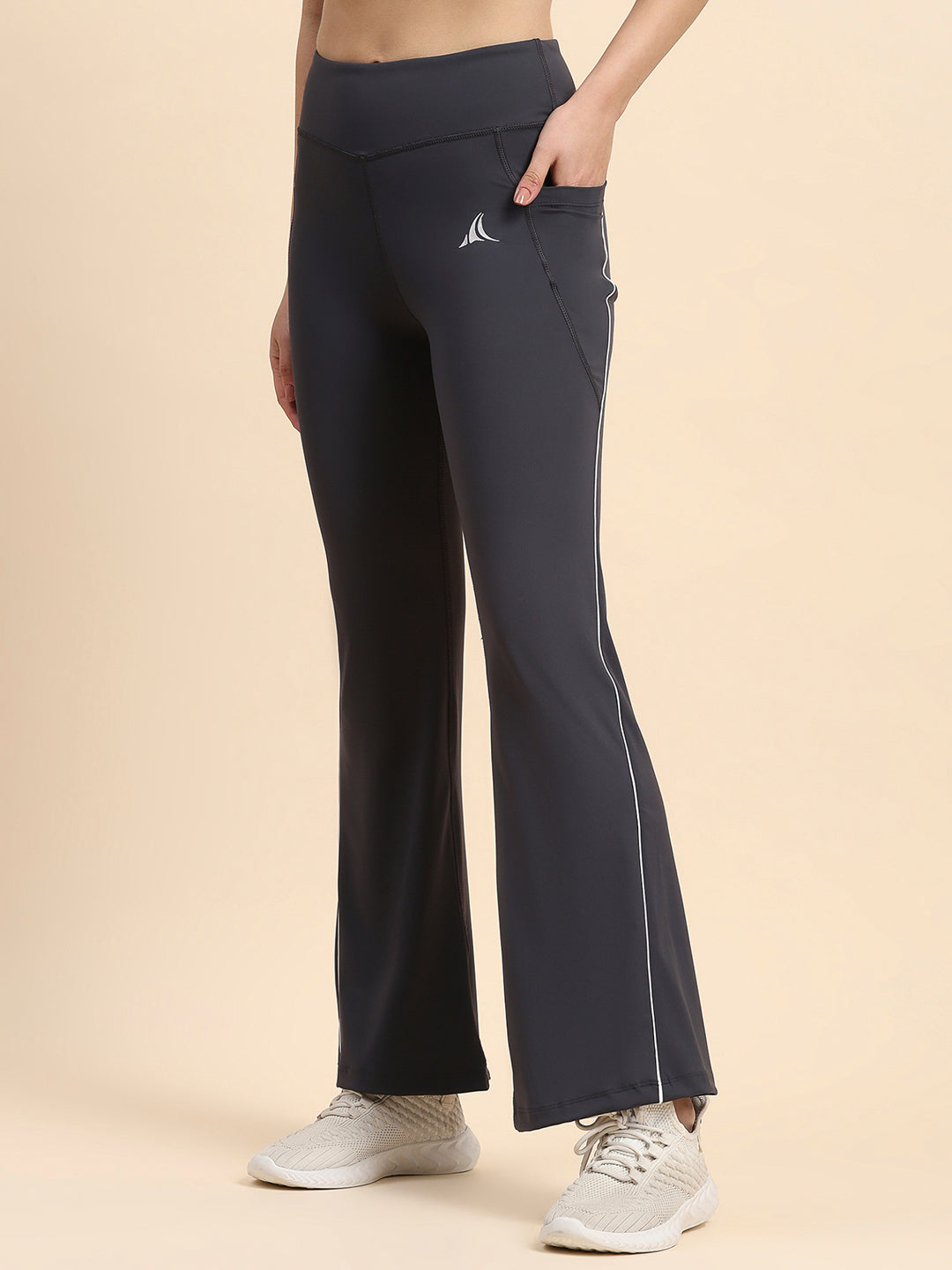 Nylon High-Rise Flare Pants
