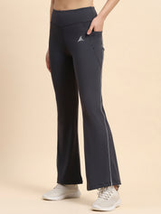 Nylon High-Rise Flare Pants
