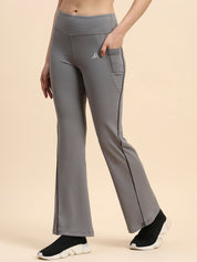 Nylon High-Rise Flare Pants