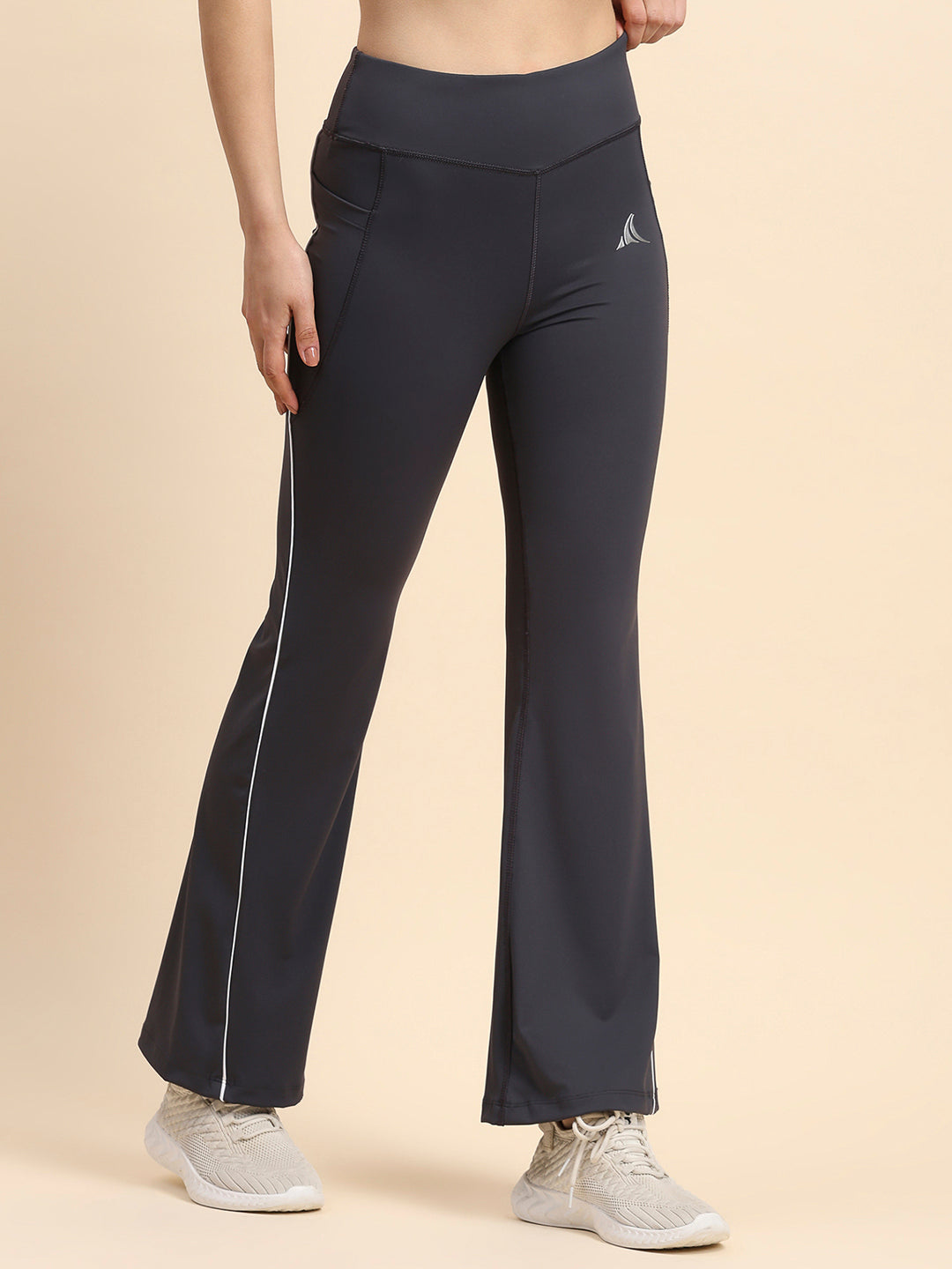 Nylon High-Rise Flare Pants