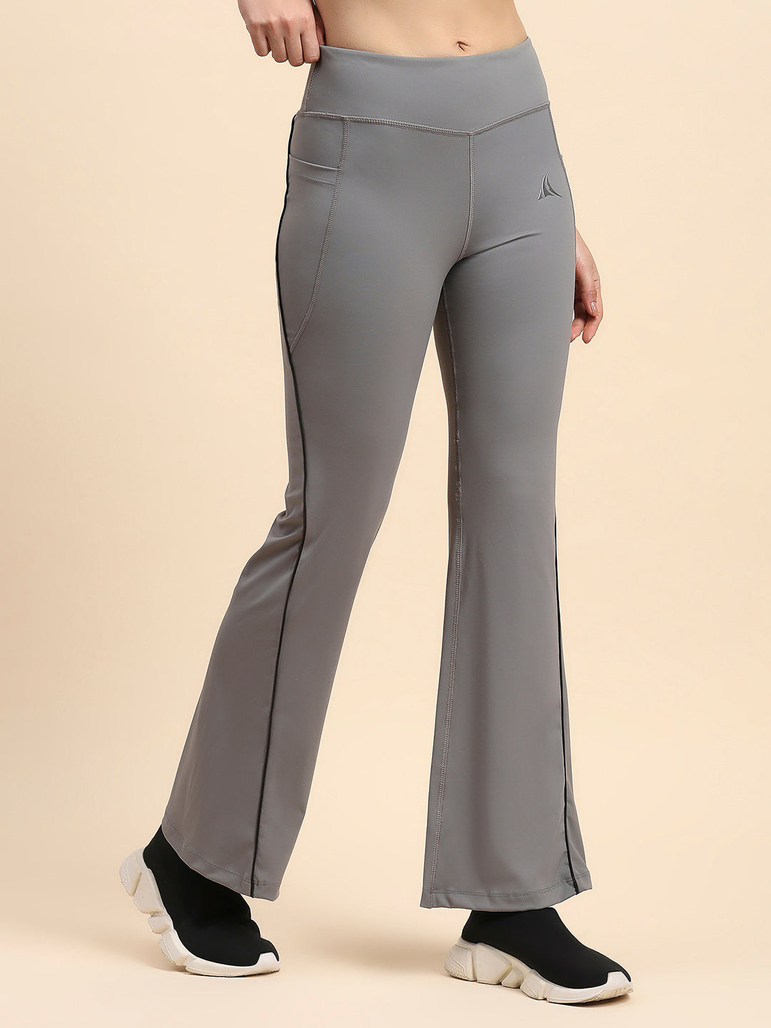 Nylon High-Rise Flare Pants