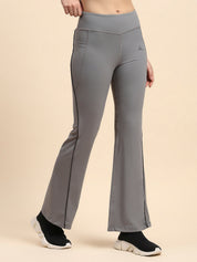 Nylon High-Rise Flare Pants