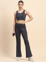 Nylon High-Rise Flare Pants