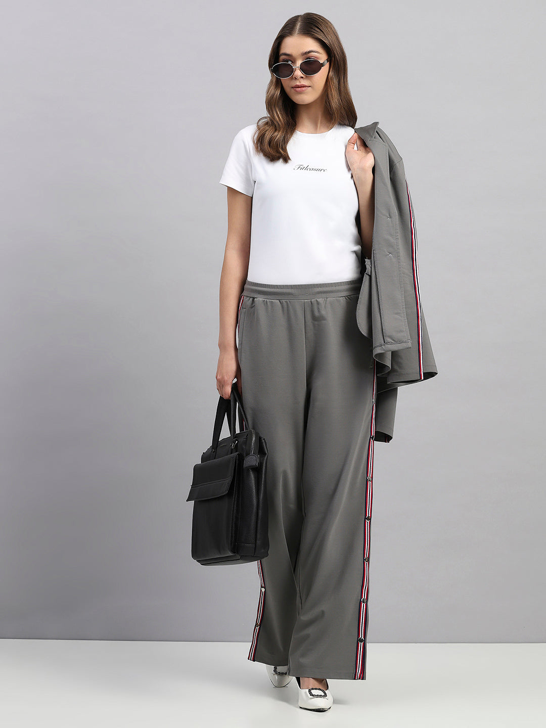 Statement Snap-Button Wide Pant