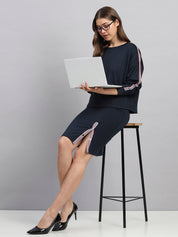 Pencil Skirt with Front Snap Slit