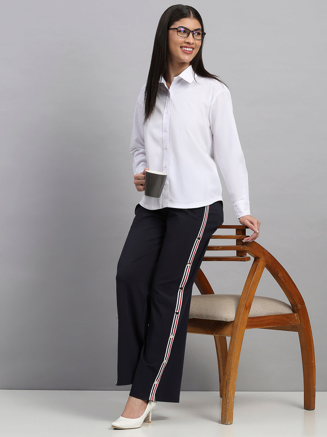 Statement Snap-Button Wide Pant