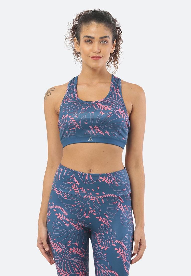 Pink Floral Yoga Sports Bra - Fitleasure