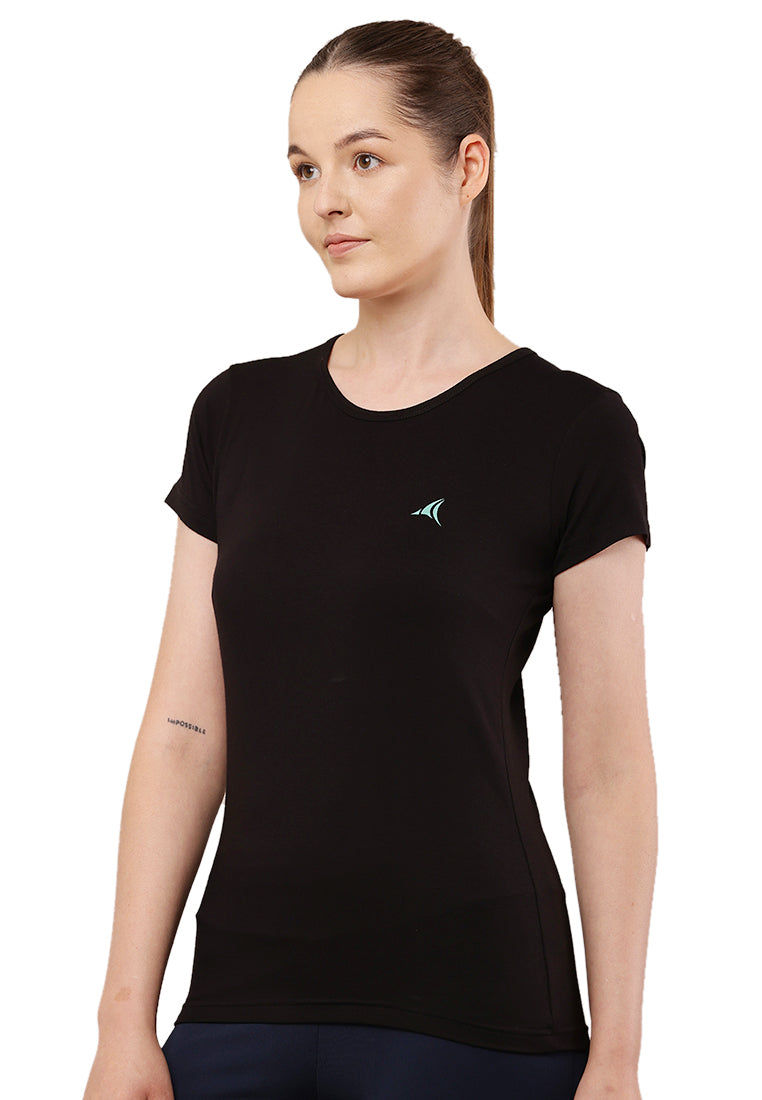 Eco-Stretch Bamboo Black Tshirt - Fitleasure