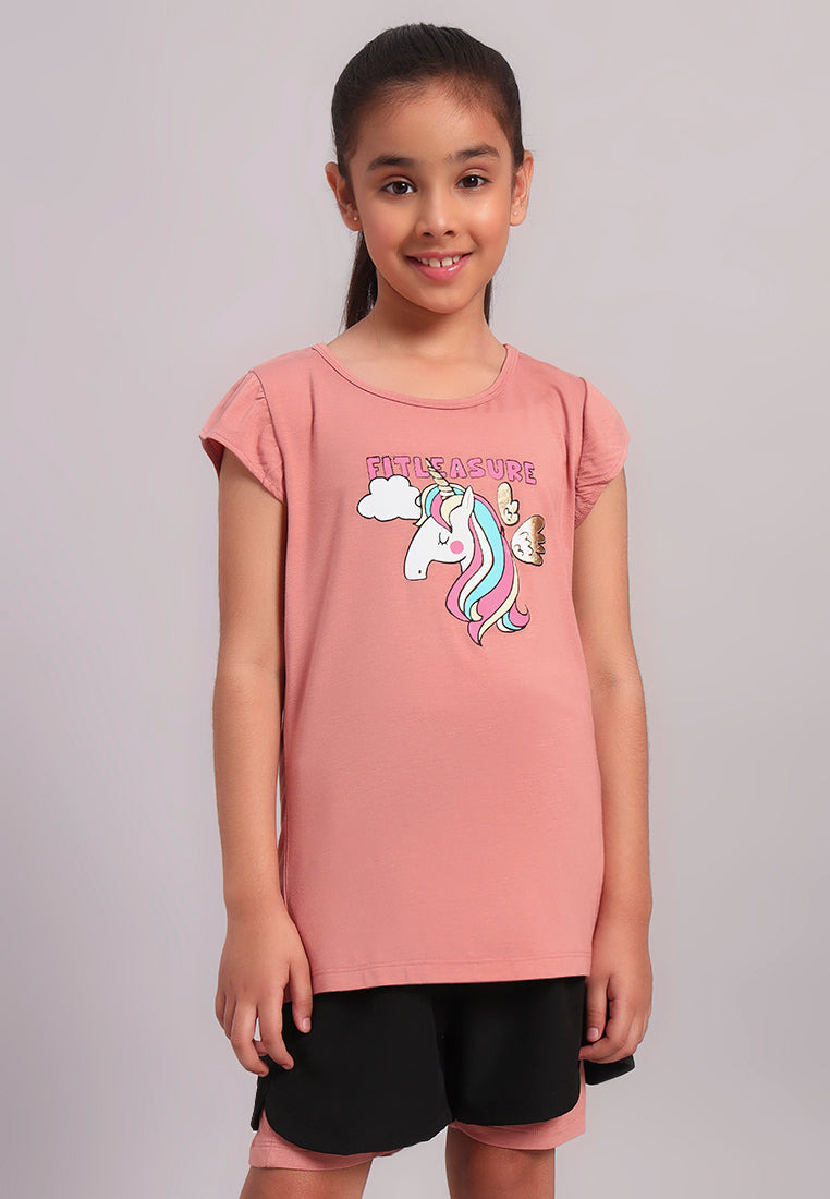 TwinkleTails Girls Ruffle Sleeve Tee