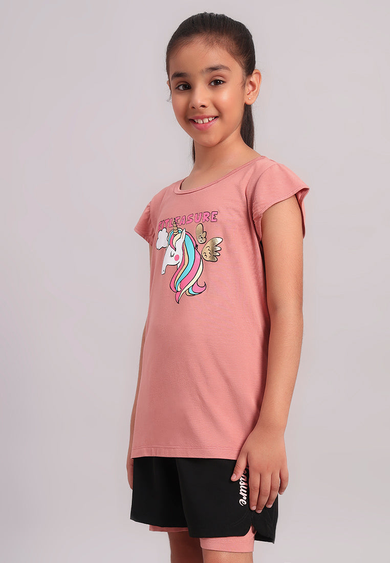 TwinkleTails Girls Ruffle Sleeve Tee
