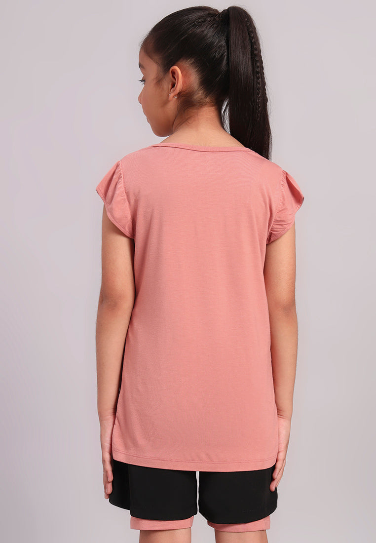 TwinkleTails Girls Ruffle Sleeve Tee