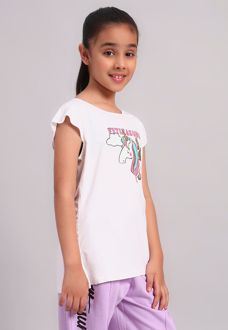 TwinkleTails Girls Ruffle Sleeve Tee