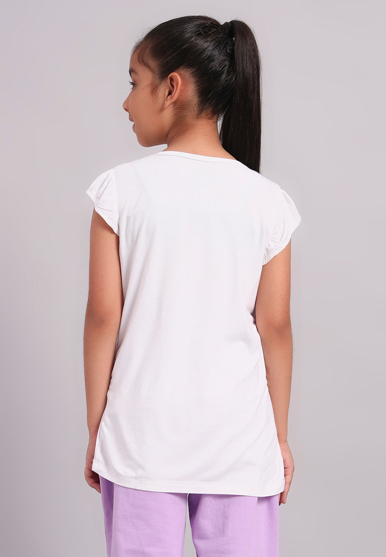 TwinkleTails Girls Ruffle Sleeve Tee