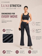 Nylon High-Rise Flare Pants