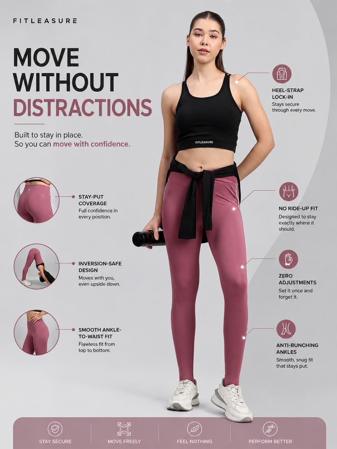 Crosswaist heel strap Tights