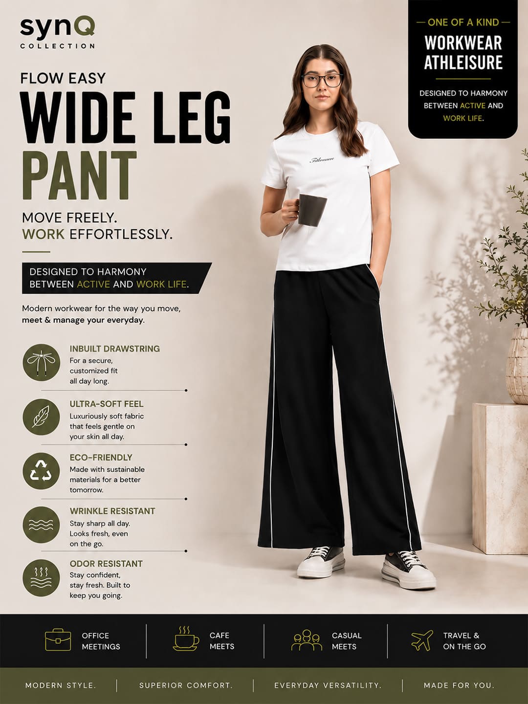 FlowEase Wide-Leg Pants