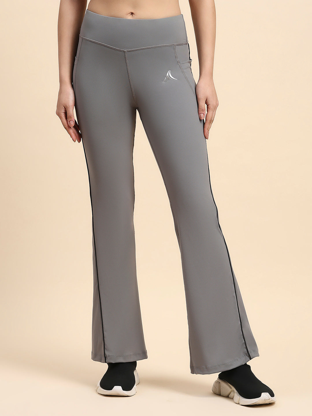 Nylon High-Rise Flare Pants