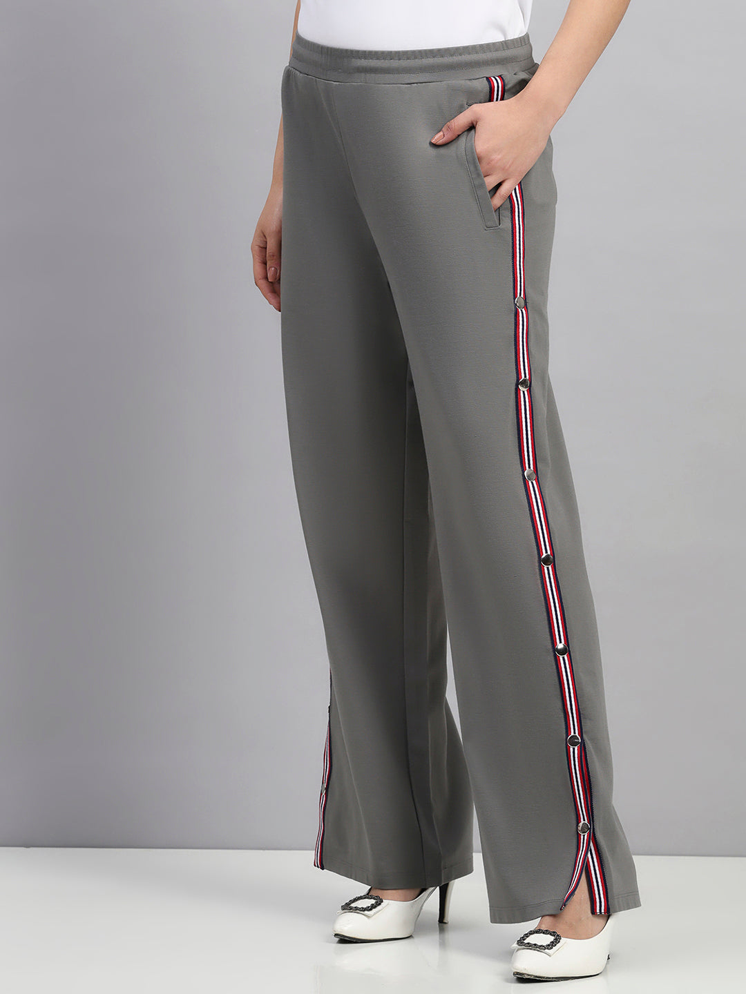 Statement Snap-Button Wide Pant
